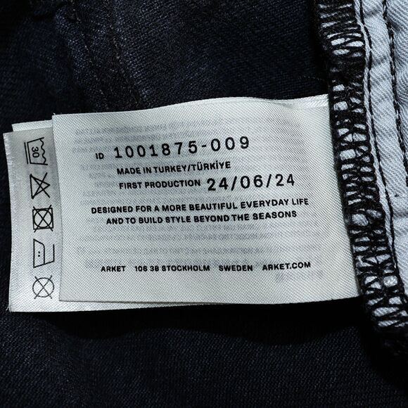 ARKET Jeans Mens Birch Slim Stretch Black Slim Fit 31/32 57% Organic‎ Cotton - Picture 3 of 7